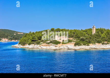 Fiskardo ist ein malerisches Fischerdorf an der nördlichsten Spitze der Insel Kefalonia, Griechenland Stockfoto