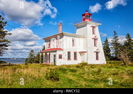 Blockhaus-Leuchtturm, Rocky Point, Prince-Edward-Insel, Kanada Stockfoto