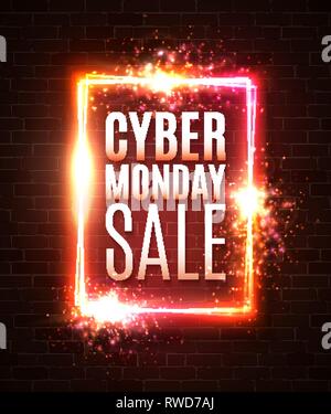 Cyber Monday verkauf Banner. Online shopping Konzept. Stock Vektor