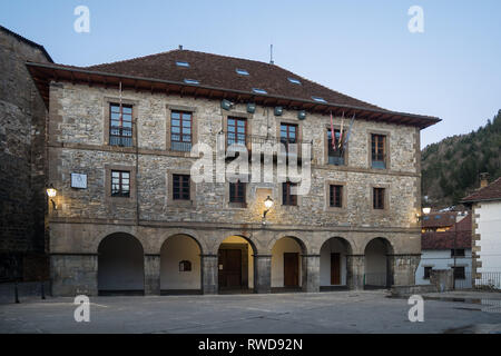 Rathaus von Anso, Roncal Tal, Navarra, Spanien Stockfoto