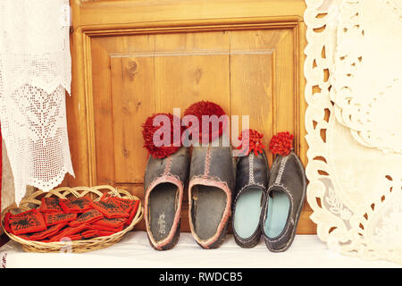 In Pogradec, Albanien - März 2019: alten osmanischen Markt. Stockfoto