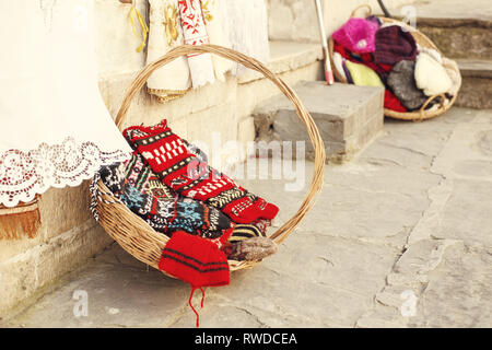 In Pogradec, Albanien - März 2019: alten osmanischen Markt. Stockfoto