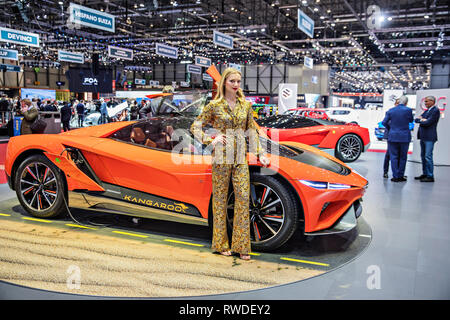 Electric Coupé GFG Stil Kangaroo wurde auf dem Internationalen Automobil-Salon Genf 2019 am Dienstag, 5. März, 2019 präsentiert. (CTK Photo/Rene Fluger) Stockfoto