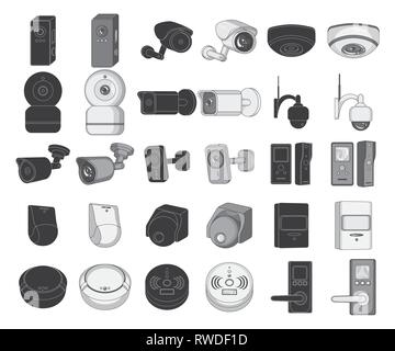 Dome, Motion, Outdoor, Computer, Sicherheit, Antenne, Wand, Gegensprechanlage, runde, Detektor, Schlüssel, Sensor, elektronische, schauen, digital, Fläche, Wireless, Aufnehmen, Aufruf, Rauch, Karte, Warnung, Gerät, Konzept, private, Haus, Bell, cctv, Kamera, Sicherheit, System, Überwachung, Guard, Beobachten, Video, Cam, Steuern, einstellen, Sammlung, Vektor-, Symbol-, Web-, Logo, Illustration, Design, isoliert, Symbol, Zeichen, Schwarz, Schwarzweiß, Farbe Vektor Vektoren, Stock Vektor