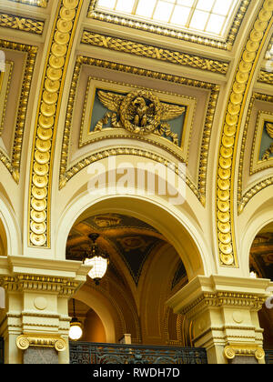 Innenansicht der Wisconsin State Capitol Building, Madison, Wisconsin, USA. Stockfoto