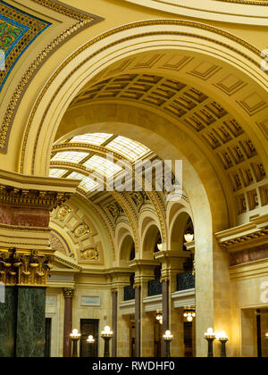 Innenansicht der Wisconsin State Capitol Building, Madison, Wisconsin, USA. Stockfoto