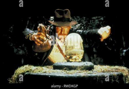 HARRISON Ford, INDIANA JONES UND DIE Jäger des verlorenen Schatzes, 1981 Stockfoto