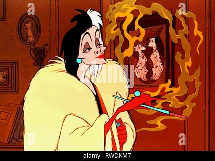 CRUELLA DE VIL, HUNDERT UND EINS DALMATINER, 1961 Stockfoto