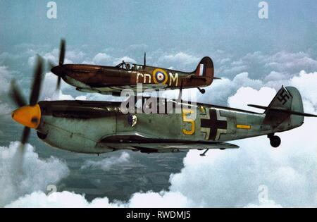 SPITFIRE, ME-109, Schlacht von Großbritannien, 1969 Stockfoto