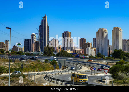 Gran Hotel Bali und hohe Gebäude, Hochhäuser, Apartments, Benidorm, Costa Blanca, Valencia, Spanien, Stockfoto