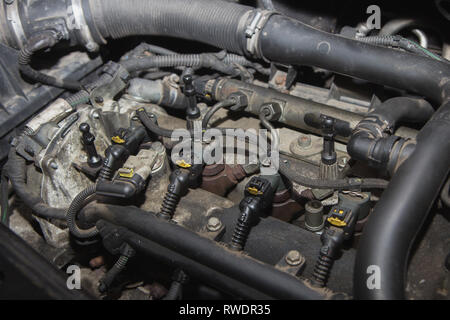 Auto Dieselmotor Stockfoto