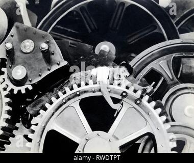 CHARLIE CHAPLIN, MODERNE ZEITEN, 1936 Stockfoto