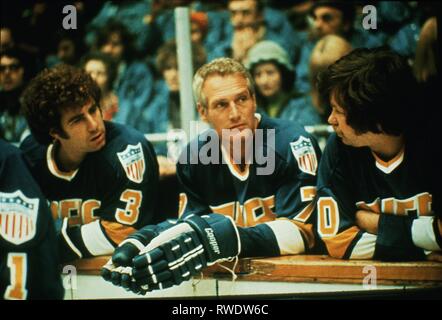 Mit Paul Newman, SLAP SHOT, 1977 Szene Stockfoto