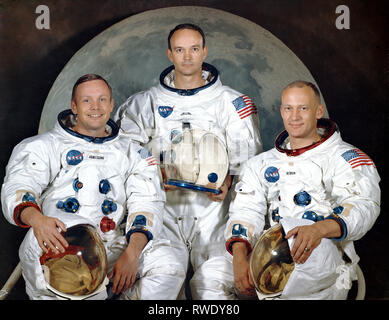 ARMSTRONG, COLLINS, ALDRIN, APOLLO 11 CREW, 1969 CREDIT NASA Stockfoto