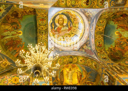 Sankt Petersburg, Russland - 26. April: Innen, Kirche des Erlösers auf dem Blut am 26. April 2015 in Sankt Petersburg. 1880 Kirche mit lebendigen, Stockfoto