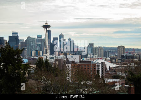 Blick auf die Innenstadt von Seattle aus Kerry Park Stockfoto