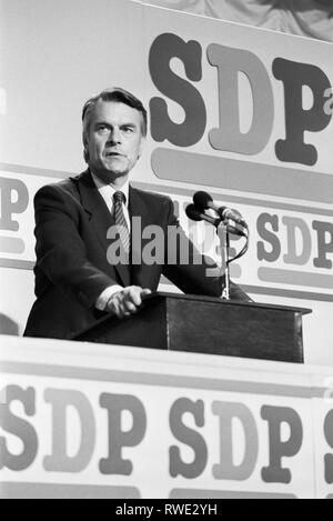 Sozialdemokratische Partei Führer Dr David Owen an der SDP-Konferenz in Torquay. Stockfoto