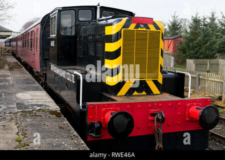 Diesel Rangierlok Motor. MAVIS., Caledonian Eisenbahnen. Schottland Großbritannien Stockfoto