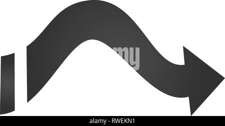 Wellenförmige Pfeilsymbol. Ändern dirrection Symbol für Web site Design und Apps. Vector Illustration auf weißen isoliert Stock Vektor