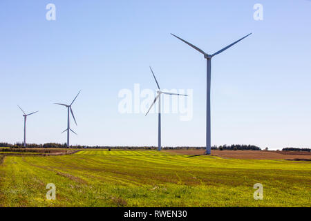 Windkraftanlagen, Westkap, Prince Edward Island, Canada Stockfoto