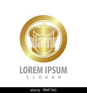 Luxus schild Kreis crown logo Konzept Design. Symbol grafische Vorlage element Stock Vektor