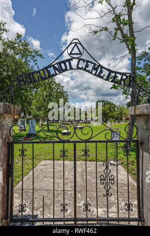 St. Augustine, FL - 15. Juni 2018: Der hugenot Friedhof ist der erste Friedhof in Saint Augustine für nicht-katholischen Zivilisten. Stockfoto