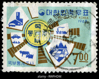 Briefmarke aus Südkorea erteilt 1968 Stockfoto