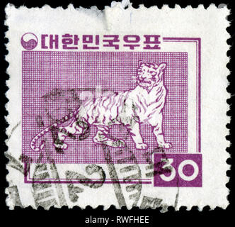 Briefmarke aus Südkorea in der Fauna Serie 1958 ausgestellt Stockfoto