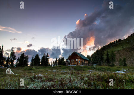 Wandern im Jumbo Pass bc, Jumbo, Kabine Stockfoto