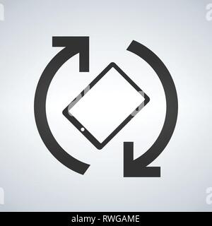 Handy oder Tablet Display rotation Vektorsymbol, Telefon Rotationssymbol. Moderne, einfache flache Vector Illustration für Web site oder mobile App Stock Vektor