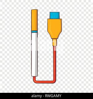 Elektronische Zigarette mit USB-Kabel-Symbol Stock Vektor