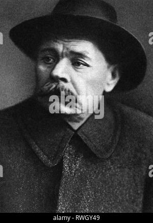 Gorki, Maxim, 28.3.1868 - 18.6.1936, Russisch Autor/Autorin, Porträt, 1922, Additional-Rights - Clearance-Info - Not-Available Stockfoto