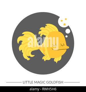 Vektor. Gold Fish. Flat Style Stock Vektor