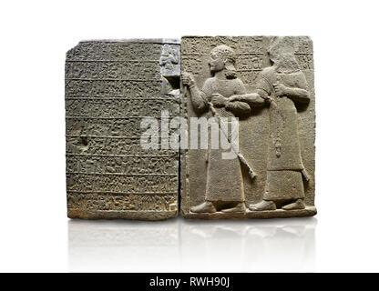 Hethiter monumentale Relief modellierten orthostat stone Panel von Royal untermauern. Basalt, Karkamıs, (Kargamıs), Karkemisch (Karkemish), 900-700 V.CHR. Anatoli Stockfoto