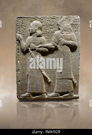 Foto der Hethiter monumentale Relief modellierten orthostat stone Panel von Royal untermauern. Basalt, Karkamıs, (Kargamıs), Karkemisch (Karkemish), 900-700 v. Chr. Stockfoto