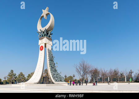 Ankara/Turkey-February 17 2019: 15 Haziran 2005 Sehitler Aniti (15. Juli Martyrs Memorial) in Bestepe Stockfoto