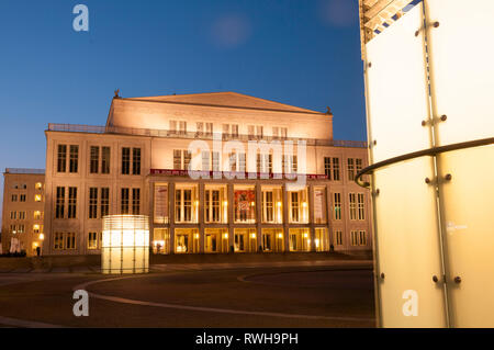 Augustus Platz, Leipzig, Leipzig, Sachsen, Deutschland Stockfoto