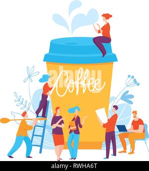Vektor Konzept Abbildung mit Kaffeepause Idee Stock Vektor