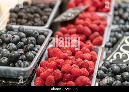 Beeren auf Verkauf. Gesundes Essen. Markt. Preis. Vegan. Green Food. Lecker. Lecker. Vegetarisch. Gutes Essen. Hand gemacht. Home Kochen. Stockfoto