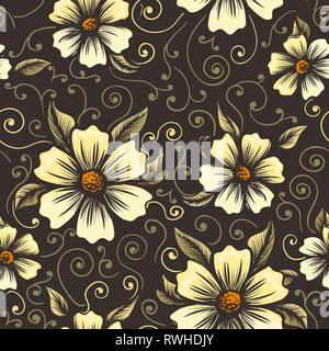 Schöne vintage floralen Muster. Nahtlose botanischen Hintergrund. Vector Illustration. Stock Vektor