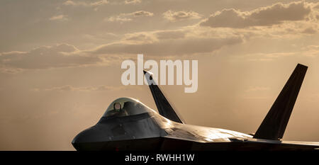 Das vordere Ende der F-22 Raptor, US Air Force Stealth Fighter Stockfoto