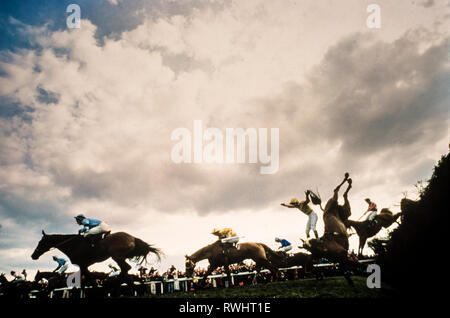 Grand National rennen Bechers Bach Zaun 1988 Stockfoto