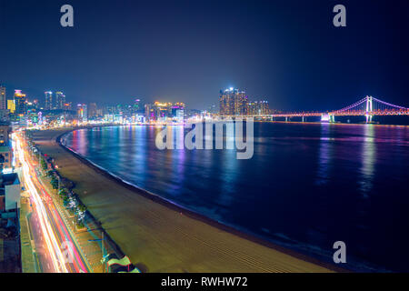 Gwangalli Strand in Busan, Südkorea Stockfoto