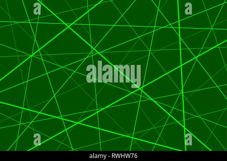 Random chaotisch Linien abstrakte geometrische Muster, Grün geometrische Muster Stock Vektor