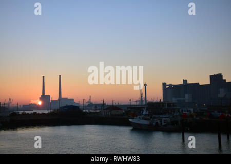 Sunrise, Le Havre, Frankreich. Feb 2019 Stockfoto