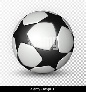 Fußball-ball, Fußball auf transparenten Hintergrund. Vector Illustration. Stock Vektor