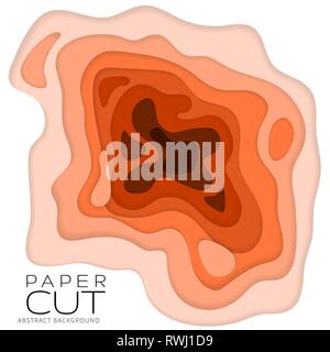 Paper art Cartoon abstrakte Wellen, Bohrungen. Papier schnitzen Hintergrund. Moderne origami Design Template für Banner, Einladung, Plakat oder Web site Design. Vec Stock Vektor