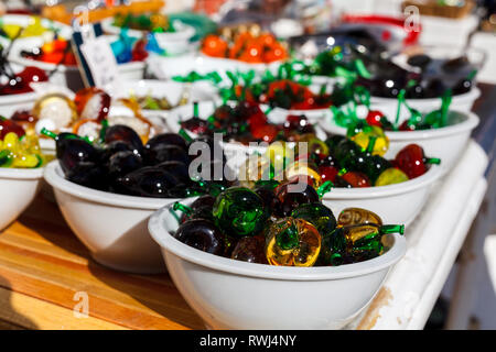 Glas Souvenirs von der Insel Murano, Italien Stockfoto