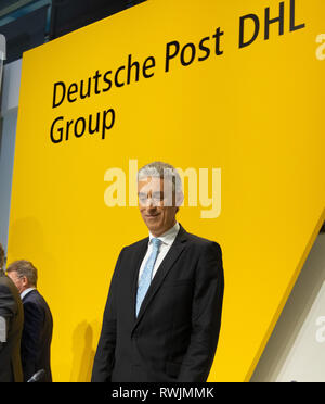 Bonn, Deutschland, 7. März 2019, Deutsche Post DHL, Bilanz- Pressekonferenz: CEO Frank Appel. Credit: Jürgen Schwarz/Alamy leben Nachrichten Stockfoto