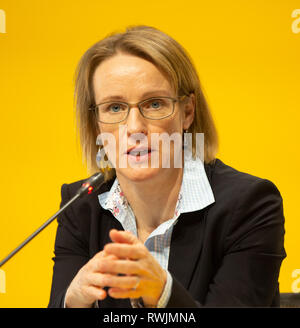 Bonn, Deutschland, 7. März 2019, Deutsche Post DHL, Bilanz- Pressekonferenz: FINANZVORSTAND Melanie Kreis. Credit: Jürgen Schwarz/Alamy leben Nachrichten Stockfoto